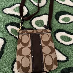 Brown and Tan Crossbody Bag